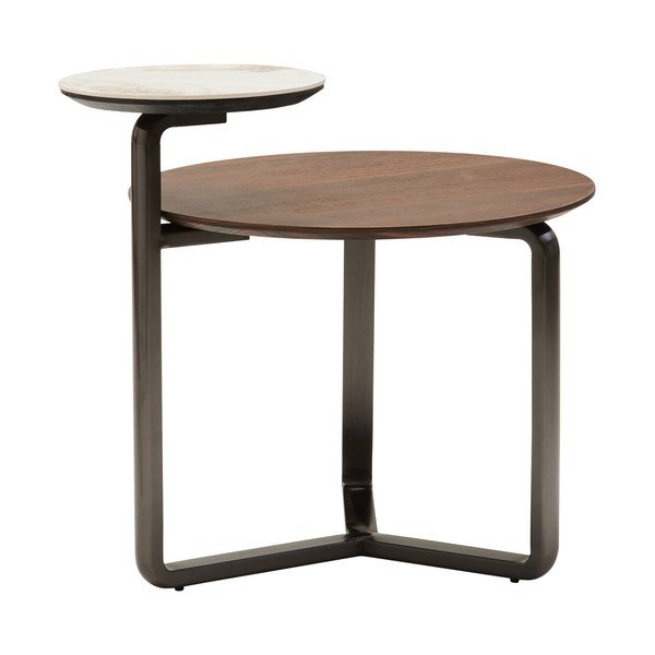 Hnedý okrúhly konferenčný stolík z eukalyptového dreva 55x67 cm Imperia – Premier Housewares