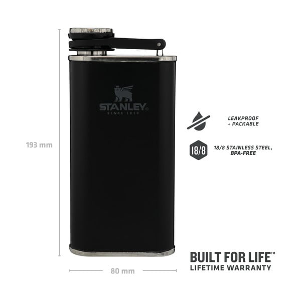 Čierna ploskačka z nehrdzavejúcej ocele 230 ml Easy-Fill Wide Mouth Flask Black – Stanley-image-4