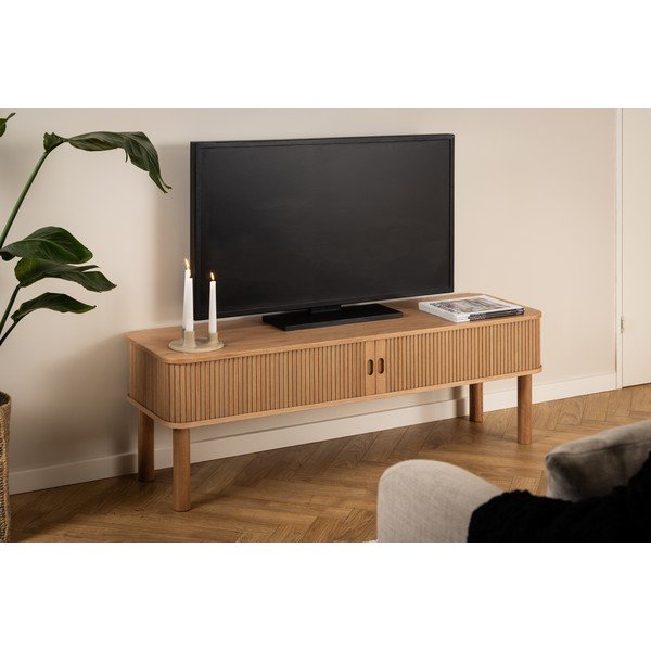 TV stolík v dekore duba v prírodnej farbe 140x45 cm Langley – Actona-image-1