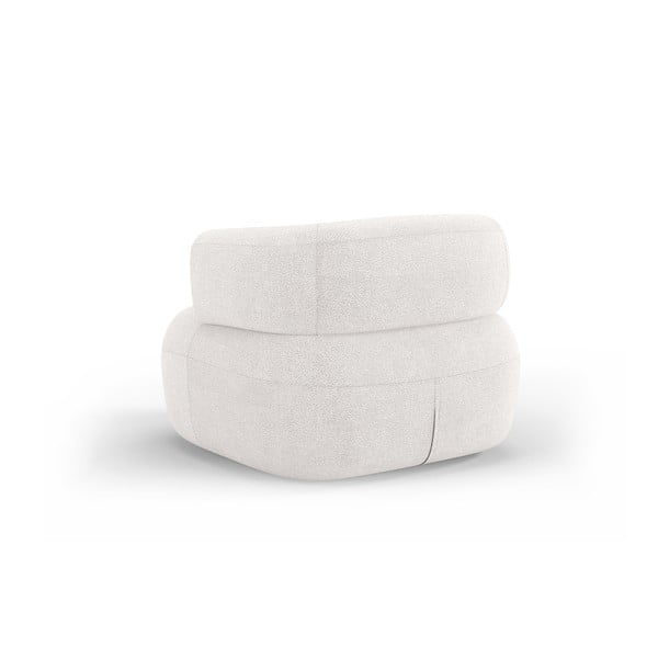 Biele kreslo z textílie buklé Jenny – Micadoni Home-image-3