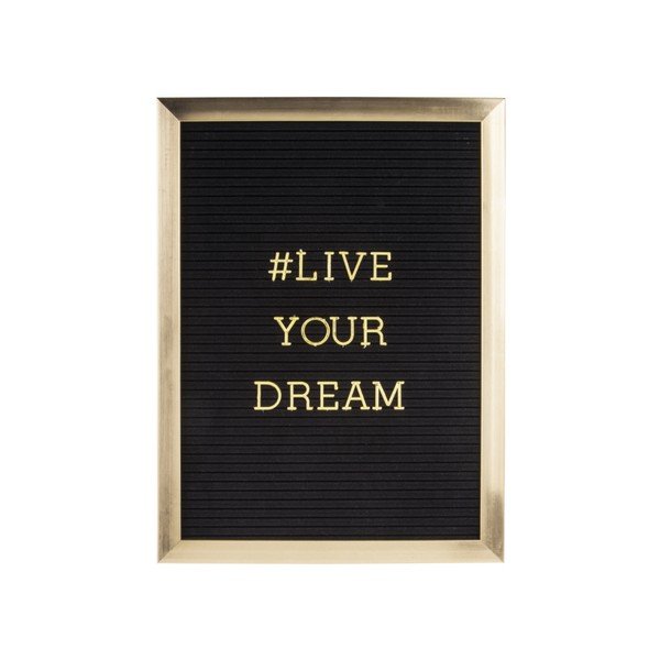 Fotorám so zlatým nápisom PT LIVING Quote, 30 × 40 cm