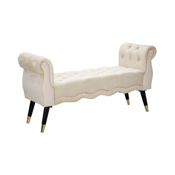 Krémová zamatová lavica Paris – Mauro Ferretti-image-2
