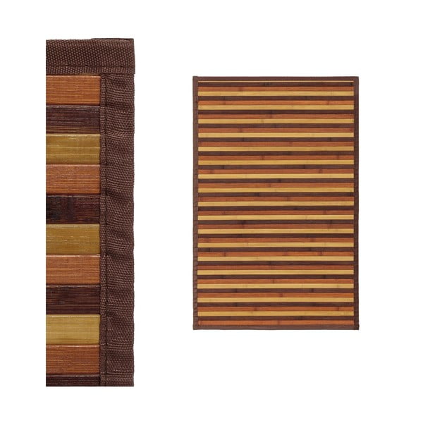 Bambusový koberec v hnedo-horčicovej farbe 60x90 cm – Casa Selección-image-1
