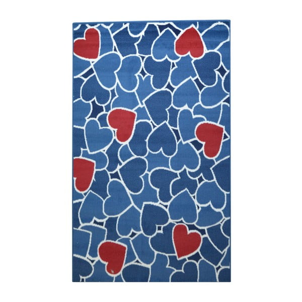Modro-červený koberec Webtappeti Love, 120 x 170 cm
