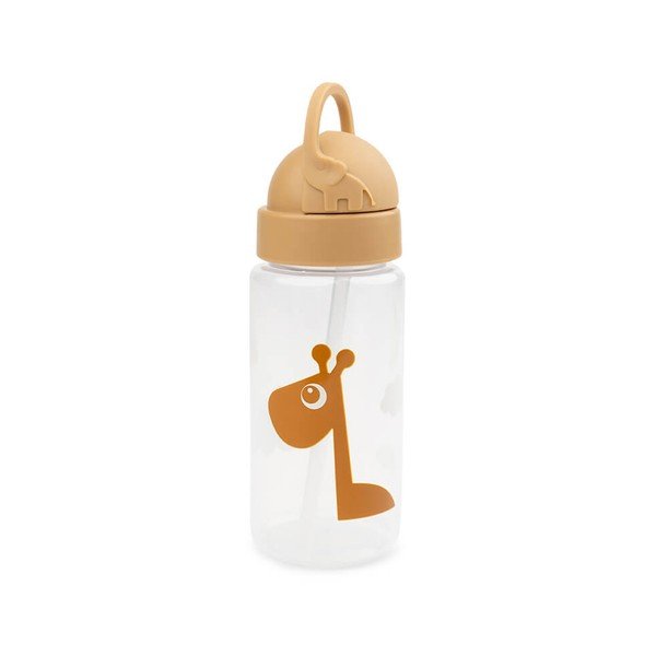 Žltá detská fľaša so slamkou Done by Deer Raffi, 350 ml