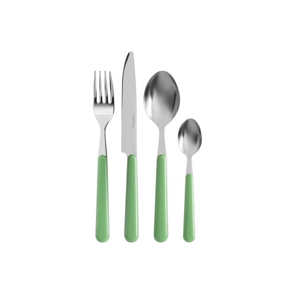 Zelený 24-dielny príborový set Kaleidos Cutlery
