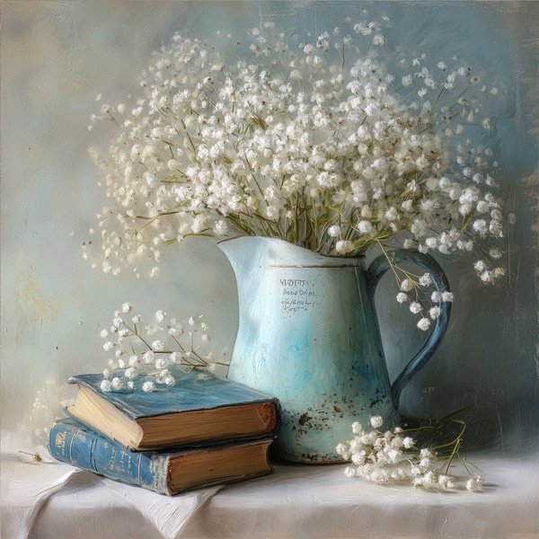 Tlačený obraz na plátne 32x32 cm Gypsophila – Styler