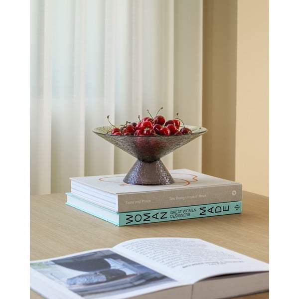 Zeleno-hnedá sklenená misa na ovocie ø 25 cm Bonbon – Hübsch-image-1