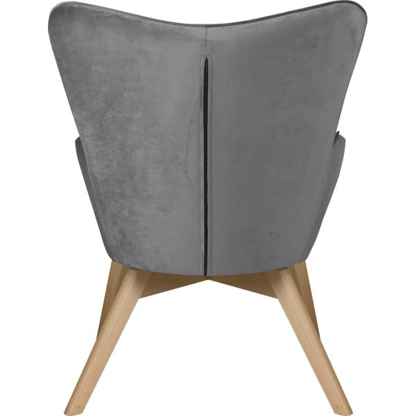 Sivé zamatové kreslo Niko – Ropez-image-4