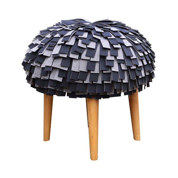 Taburetka Afro, čierna