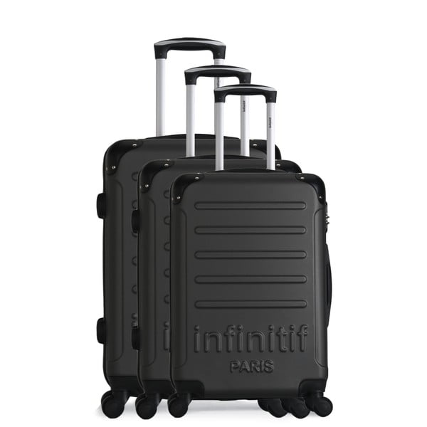 Sada 3 tmavosivých cestovných kufrov na kolieskach Infinitif Horten-A