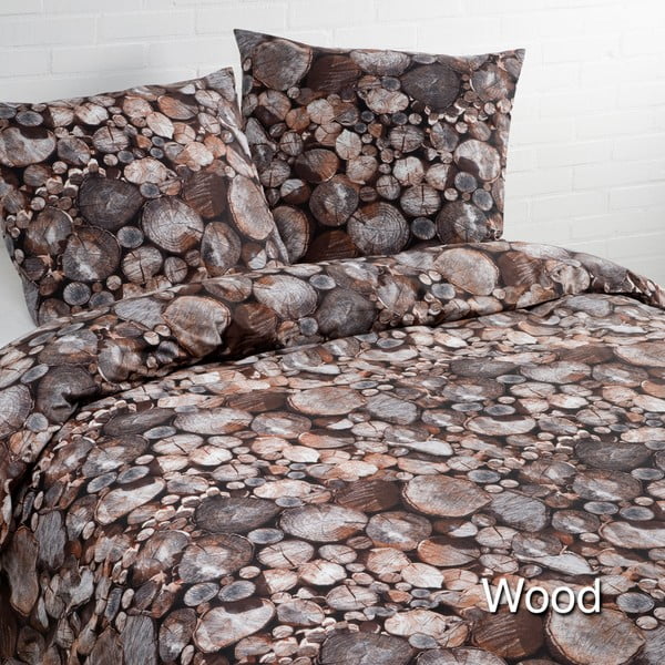 Hnedé obliečky Ekkelboom Wood, 200 x 240 cm