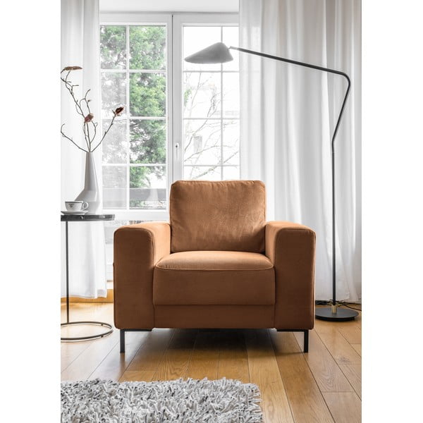 Oranžovohnedé menčestrové kreslo Lofty Lilly – Miuform-image-1