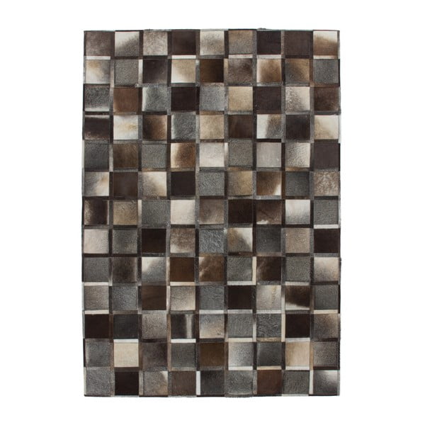 Sivo-hnedý kožený koberec Eclipse, 160x230cm