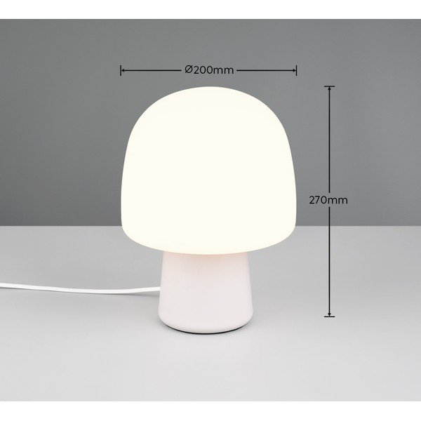 Biela stolová lampa so skleneným tienidlom (výška 27 cm) Steen – Trio-image-4