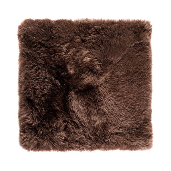 Hnedý koberec z ovčej kožušiny Royal Dream Zealand, 70 × 70 cm