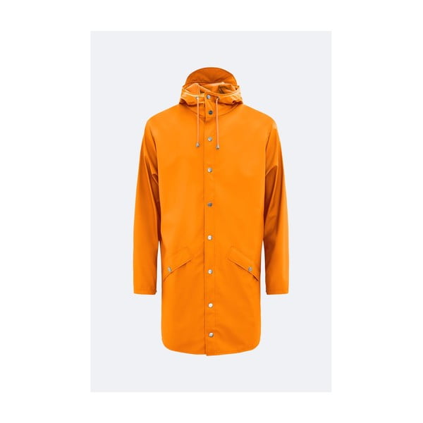 Oranžová unisex bunda s vysokou vodeodolnosťou Rains Long Jacket, veľkosť M / L
