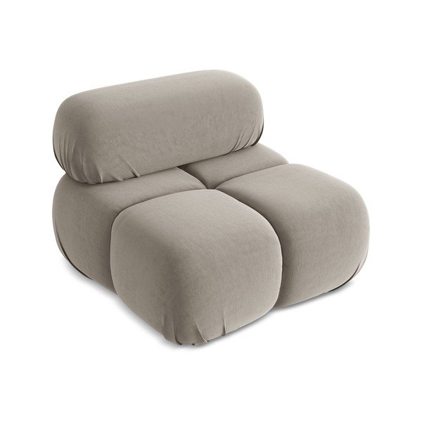 Béžový zamatový modul pohovky Lokua – Makamii-image-2