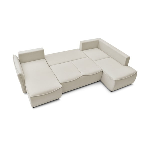 Krémovobiela rozkladacia rohová pohovka (pravý roh) Leon – Bobochic Paris-image-3