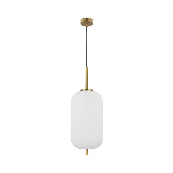Biele/v mosadznej farbe sklenené závesné svietidlo ø 22 cm Lato – Nova Luce