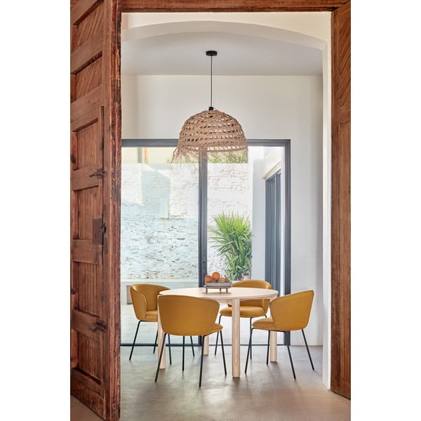 Čalúnené jedálenské kreslá v súprave 2 ks v horčicovej farbe Add – Teulat-image-1