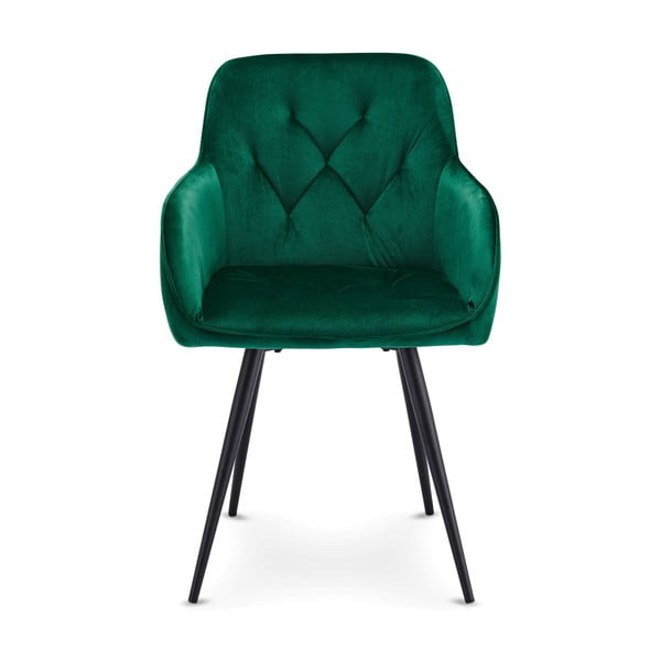 Zelené zamatové jedálenské stoličky v súprave 2 ks Nadja – Furnhouse-image-1