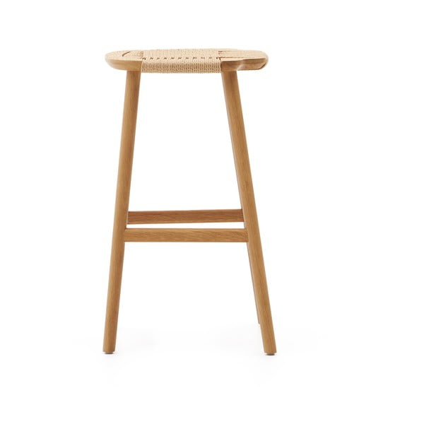 Barová stolička z dubového dreva v prírodnej farbe (výška sedadla 65 cm) Enit – Kave Home-image-4