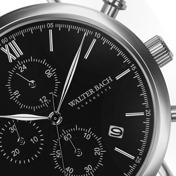 Pánske hodinky s remienkom z antikoro ocele v striebornej farbe Walter Bach Style-image-2