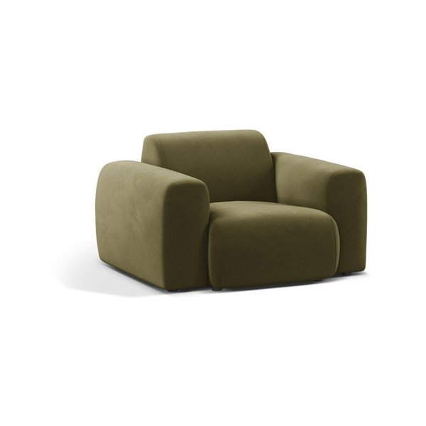 Khaki zamatové kreslo Molino – Micadoni 