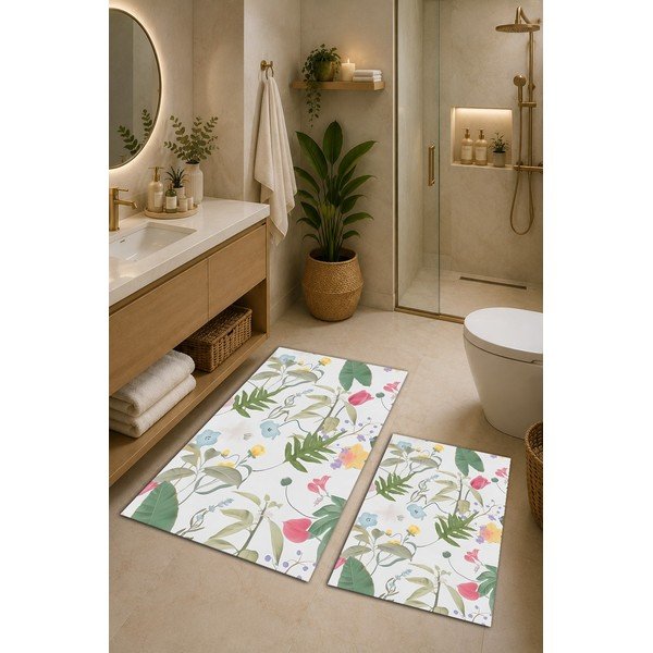 Kúpeľňové predložky v súprave 2 ks 60x100 cm Floral – Mila Home-image-1