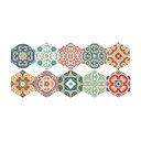 Sada 10 samolepiek na podlahu Ambiance Floor Stickers Hexagons Lorena, 40 × 90 cm