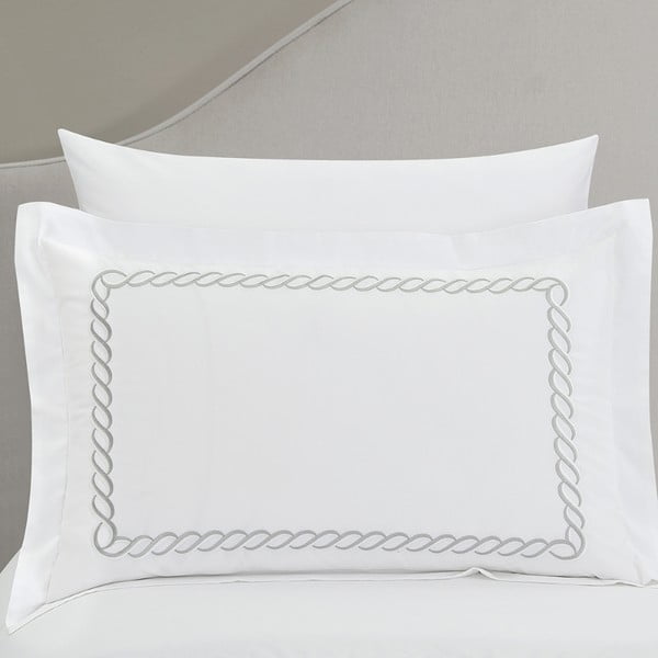 Biele obliečky na jednolôžko z bavlneného saténu s plachtou/6-dielne 140x200 cm Whispered Serenity – Mila Home Luxury-image-3