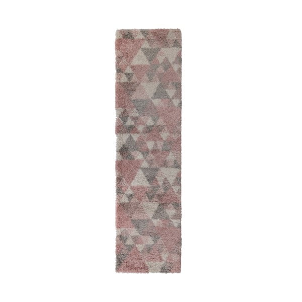 Sivo-ružový koberec Flair Rugs Nuru, 60 x 230 cm
