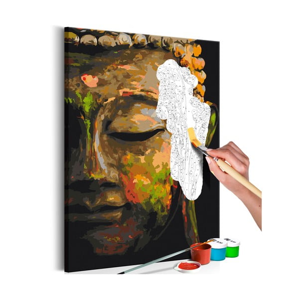DIY set na tvorbu vlastného obrazu na plátne Artgeist Buddha in the Shade, 60 × 40 cm