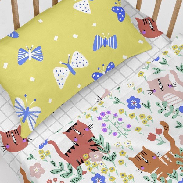 Detská bavlnená plachta Moshi Moshi Meow, 70 x 140 cm-image-4