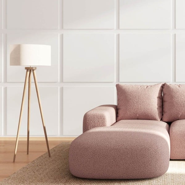 Ružová rohová pohovka z textílie buklé (ľavý roh/s leňoškou) Monce – Rodier-image-3