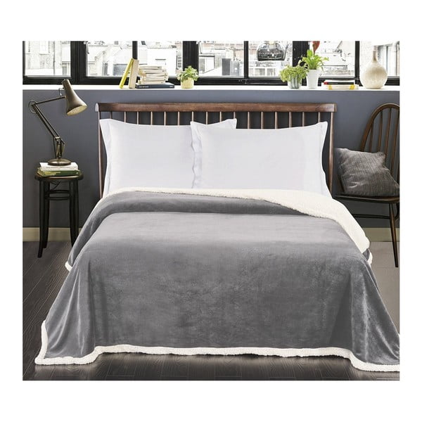 Sivá deka z mikrovlákna DecoKing Teddy Steel, 170 x 210 cm-image-2