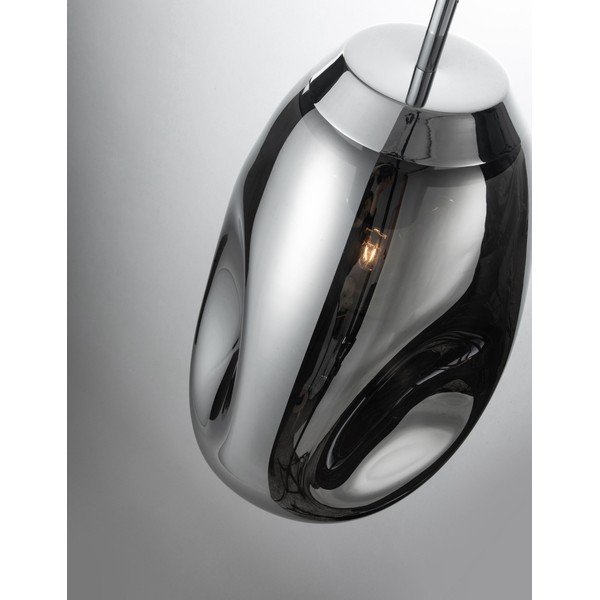 Sklenené závesné svietidlo v lesklej striebornej farbe ø 22 cm Lava – Nova Luce-image-2