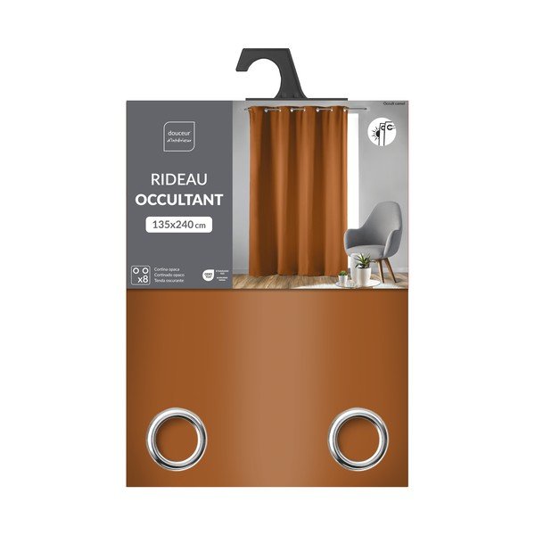 Zatemňovací záves v terakotovej farbe 135x240 cm Occult – douceur d'intérieur-image-3