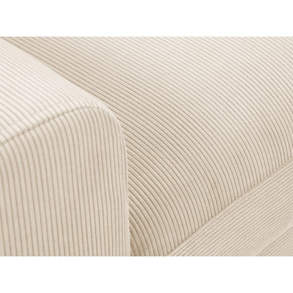 Béžová menčestrová rozkladacia rohová pohovka Micadoni Home Moghan, pravý roh-image-1