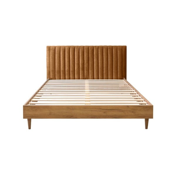 Dvojlôžková posteľ s roštom 160x200 cm v medenej/prírodnej farbe Oceane – Bobochic Paris