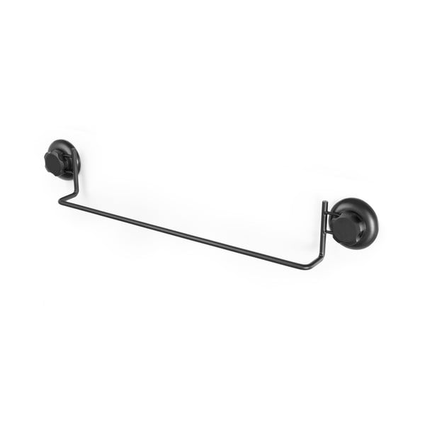 Čierny samodržiaci nástenný držiak na uteráky Compactor Bestlock Black Tube Holder For Towels, 60,6 x 9 cm