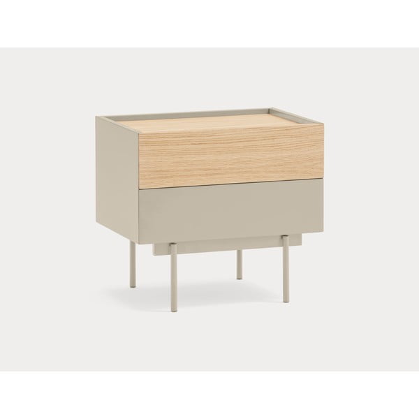 Nočný stolík v dekore duba v béžovo-prírodnej farbe Otto – Teulat-image-4