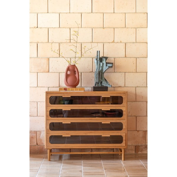 Bambusová komoda v prírodnej farbe 105x88x38 cm Caroun – Dutchbone-image-1