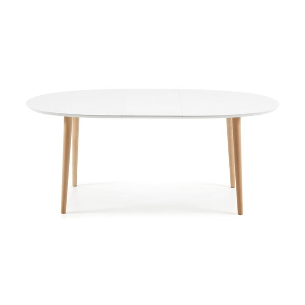 Biely rozkladací jedálenský stôl s bielou doskou 90x140 cm Oqui – Kave Home-image-2