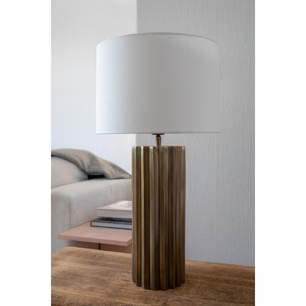 Stolová lampa v bronzovej farbe s textilným tienidlom (výška  60 cm) Hashira – Markslöjd-image-1