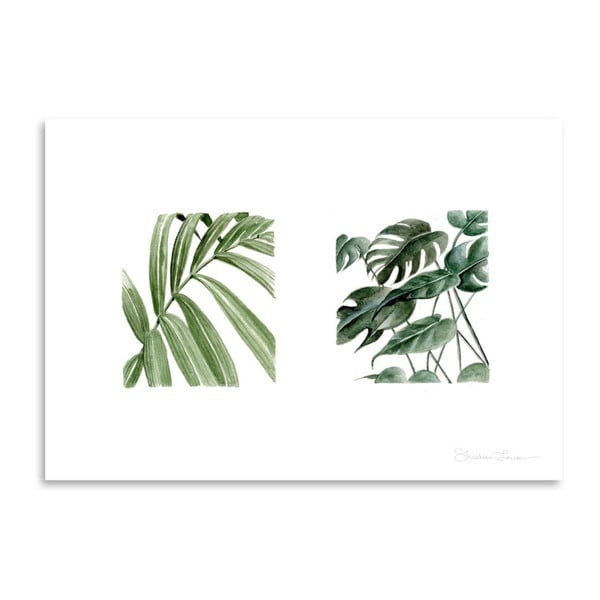 Plagát Greenery Squares by Shealeen Louise, 30 x 42 cm