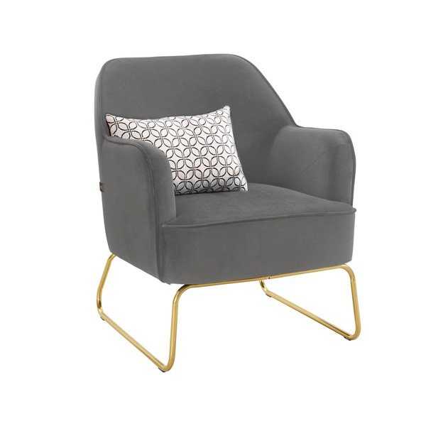 Sivé zamatové kreslo Joshua - Støraa-image-4