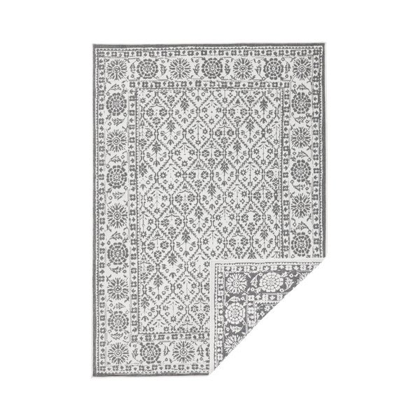 Sivo-krémový obojstranný koberec vhodný aj do exteriéru Bougari Curacao, 120 × 170 cm-image-1