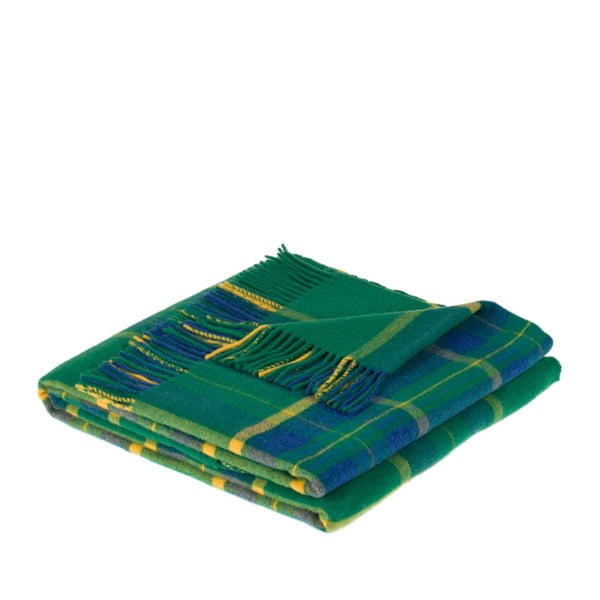 Zelená deka z jahňacej vlny Lanerossi Arabba, 130 x 180 cm